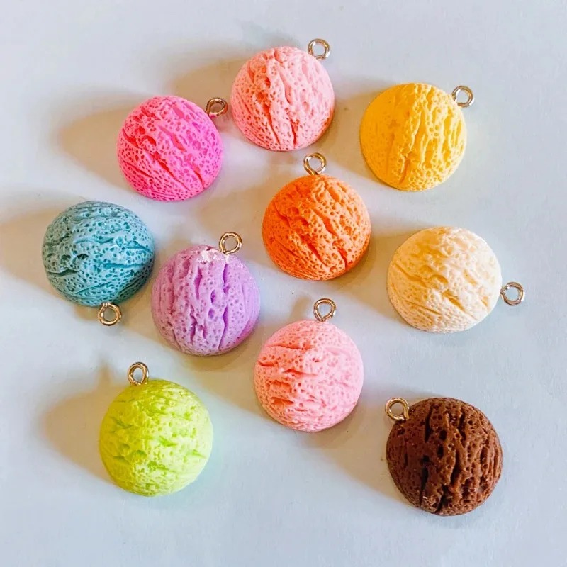 Resin Craft Supplies - 10Pcs Kawaii Macaron Ice Cream Resin