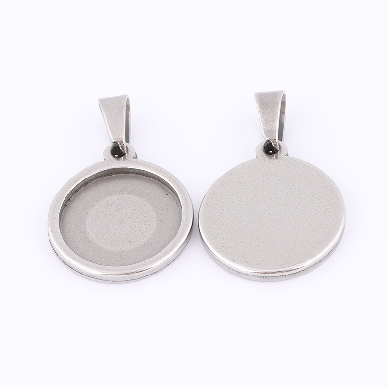 10pcs 15mm Round Cabochon Base - Bezels Set Pendant recension och pris